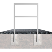 Lean-on hoop made of steel tube | Square tube, 60 x 40 mm | with cross bar | total width: 1000 mm | hot-dip galvanized and coated DB 703